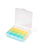Organizador. 16 divisiones/box. 11,2x11,4x2,8 centímetros. Box: 2,4x2,5x2,3 cm. 1 set. Organizador. 16 divisiones/box. 11,2x11,4x2,8 centímetros. Box: 2,4x2,5x2,3 cm. 1 set.