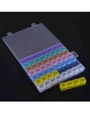 Organizador. 56 divisiones/box. 21x17,5x2,7 centímetros. Box: 2,4x2,3x2 cm. 1 set. Organizador. 56 divisiones/box. 21x17,5x2,7 centímetros. Box: 2,4x2,3x2 cm. 1 set.