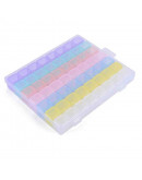 Organizador. 56 divisiones/box. 21x17,5x2,7 centímetros. Box: 2,4x2,3x2 cm. 1 set. Organizador. 56 divisiones/box. 21x17,5x2,7 centímetros. Box: 2,4x2,3x2 cm. 1 set.