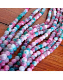 Calcedonia. Multicolor (3). 08 milímetros diámetro. 1 mm perforación. 45 unidades hilo (aproximado).