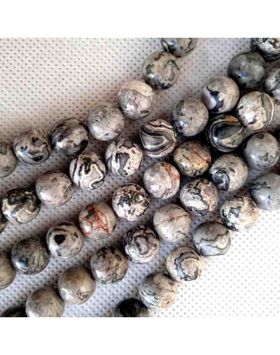 Jásper Picasso. 06 milímetros diámetro. 1 mm perforación. 60 unidades hilo (aproximado).