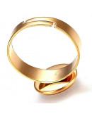 Base anillo de acero. Color dorado. Ajustable. 17 mm diámetro. Para trabajos de 10 mm. 1 unidad. Base anillo de acero. Color dorado. Ajustable. 17 mm diámetro. Para trabajos de 10 mm. 1 unidad.