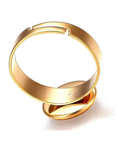 Base anillo de acero. Color dorado. Ajustable. 17 mm diámetro. Para trabajos de 10 mm. 1 unidad.