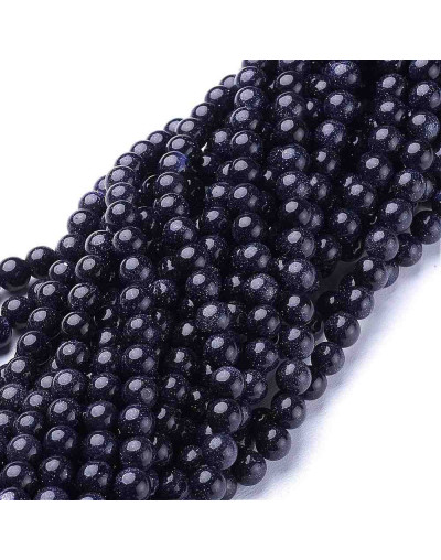 Aventurina azul. 12 milímetros diámetro. 1 mm perforación. 30 unidades hilo (aproximado).