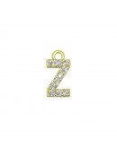 Letra "Z". Aleación+Zirconia. Baño 18K Gold. 12 milímetros. 5 milímetros arandela. 1 unidad. Letra "Z". Aleación+Zirconia. Baño 18K Gold. 12 milímetros. 5 milímetros arandela. 1 unidad.