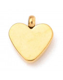 Corazón. Acero inoxidable+Rhinestone. Color dorado+cristal. 8x7x3 milímetros. 1 mm perforación. 1 ud Corazón. Acero inoxidable+Rhinestone. Color dorado+cristal. 8x7x3 milímetros. 1 mm perforación. 1 ud
