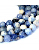 Sodalita. 12 milímetros diámetro. 1 mm perforación. 30 unidades hilo (aproximado).