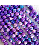 Jásper sintético. Tonos morados. 08 mm diámetro. 1 mm perforación. 45 uds hilo (aproximado). Jásper sintético. Tonos morados. 08 mm diámetro. 1 mm perforación. 45 uds hilo (aproximado).