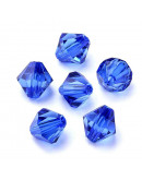 Bi-cono. Color BLUE. 4x4 milímetros. 1,5 mm perforación. 100 unidades aproximado.