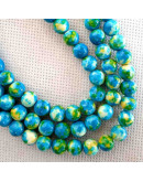 Jásper sintético. Tonos azules. 06 mm diámetro. 1 mm perforación. 60 uds hilo (aproximado). Jásper sintético. Tonos azules. 06 mm diámetro. 1 mm perforación. 60 uds hilo (aproximado).