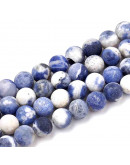 Sodalita. Mate. 04 milímetros diámetro. 1 mm perforación. 90 unidades hilo (aproximado).