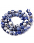 Sodalita. Mate. 12 milímetros diámetro. 1 mm perforación. 30 unidades hilo (aproximado).