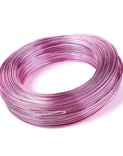 Aluminio. Alambre redondo. Calibre 20 (0,80 milímetros diámetro). Color rosado. 5 metros.