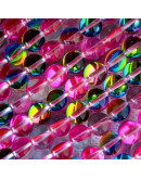 Piedra Luna. Sintética. Tonos rosados. 06 mm diámetro. 1 mm perforación. 60 uds hilo (aproximado).