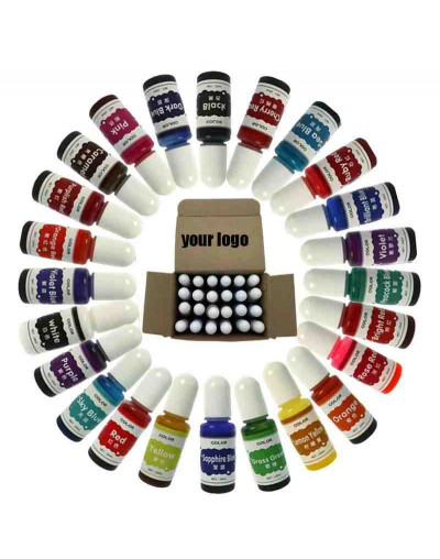 Pigmentos para resina. Color transparente. Set de 30 colores de 10 ml. 1 set.