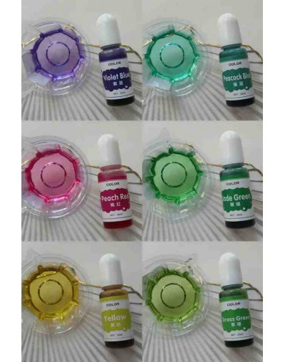 Pigmentos para resina. Color transparente. Set de 30 colores de 10 ml. 1 set.