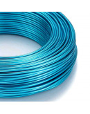 Aluminio. Alambre redondo. Calibre 12 (2 milímetros diámetro). Color turquesa. 5 metros.