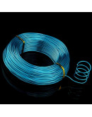 Aluminio. Alambre redondo. Calibre 12 (2 milímetros diámetro). Color turquesa. 5 metros.