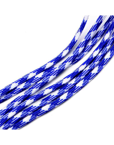 Poliéster+Spandex. Tipo Paracord. Color BLUE. 4 mm ancho. Cordón plano. 5 metros.