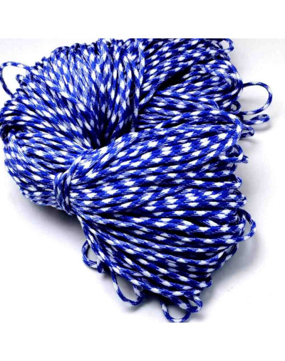 Poliéster+Spandex. Tipo Paracord. Color BLUE. 4 mm ancho. Cordón plano. 5 metros.
