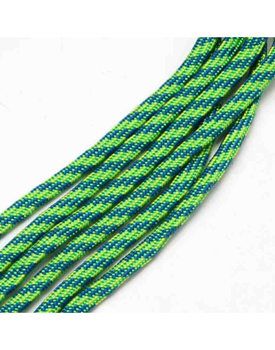 Poliéster+Spandex. Tipo Paracord. Color LIME GREEN. 4 mm ancho. Cordón plano. 5 metros.