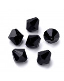 Bi-cono. Color BLACK. 4x4 milímetros. 1,5 mm perforación. 100 unidades aproximado.