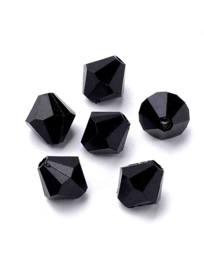 Bi-cono. Color BLACK. 4x4 milímetros. 1,5 mm perforación. 100 unidades aproximado.