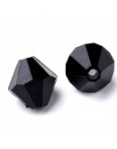 Bi-cono. Color BLACK. 4x4 milímetros. 1,5 mm perforación. 100 unidades aproximado.