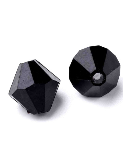 Bi-cono. Color BLACK. 4x4 milímetros. 1,5 mm perforación. 100 unidades aproximado.