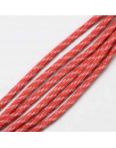 Poliéster+Spandex. Tipo Paracord. Color RED. 4 mm ancho. Cordón plano. 5 metros.