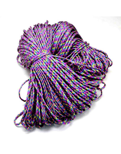 Poliéster+Spandex. Tipo Paracord. Color COLORFUL (1). 4 mm ancho. Cordón plano. 5 metros.