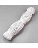 Hilo algodón encerado. Cola de rata. Color WHITE. 2 milímetros de grosor. 10 metros.