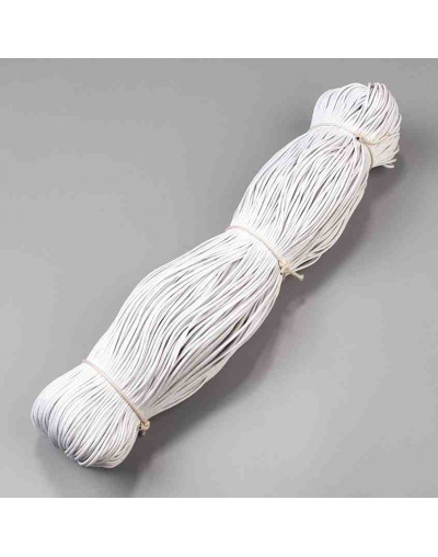 Hilo algodón encerado. Cola de rata. Color WHITE. 2 milímetros de grosor. 10 metros.