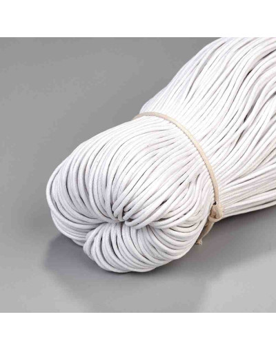 Hilo algodón encerado. Cola de rata. Color WHITE. 2 milímetros de grosor. 10 metros.