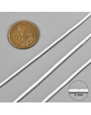 Hilo algodón encerado. Cola de rata. Color WHITE. 2 milímetros de grosor. 10 metros.