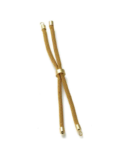 Nylon regulable para pulsera. Goldenrod. Bañado (18kGold). 220x4 mm. 2,8 mm perforación. 1 unidad.