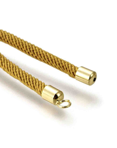 Nylon regulable para pulsera. Goldenrod. Bañado (18kGold). 220x4 mm. 2,8 mm perforación. 1 unidad.