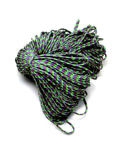Poliéster+Spandex. Tipo Paracord. Color COLORFUL (2). 4 mm ancho. Cordón plano. 5 metros.