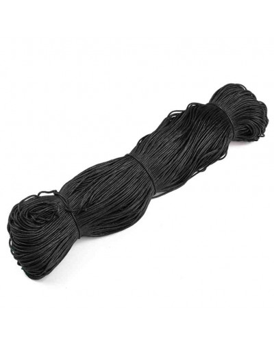 Hilo algodón encerado. Cola de rata. Color BLACK. 2 milímetros de grosor. 10 metros.