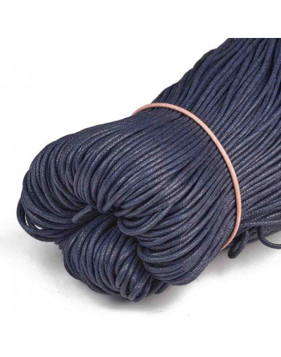 Hilo algodón encerado. Cola de rata. Color PRUSSIAN. 2 milímetros de grosor. 10 metros.