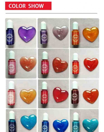 Pigmentos para resina. Color perlado. Set de 24 colores de 10 ml. 1 set.