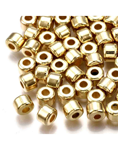 Columna color sólido. LIGHT GOLD. 5,5x4 milímetros. 2 mm perforación. 100 unidades aproximado.