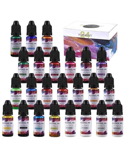 Pigmentos para resina. Tintes al alcohol. Set de 24 colores de 10 ml. 1 set.