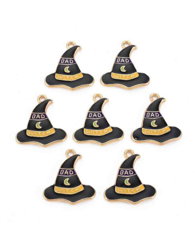 Bruja mala. Aleación de cobre y esmalte. 23x21 milímetros. 1,80 mm perforación. 2 unidades.