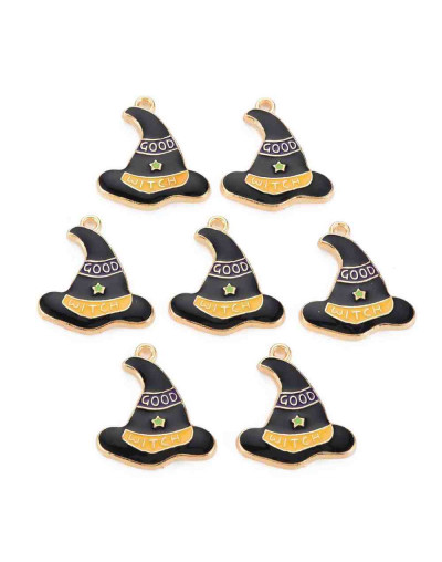 Bruja buena. Aleación de cobre y esmalte. 23x21 milímetros. 1,80 mm perforación. 2 unidades.