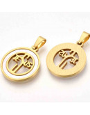 Religión: Jesús. Acero inoxidable+Shell. Color dorado. 23x20x2 milímetros. 8x4 mm cierre. 1 unidad. Religión: Jesús. Acero inoxidable+Shell. Color dorado. 23x20x2 milímetros. 8x4 mm cierre. 1 unidad.