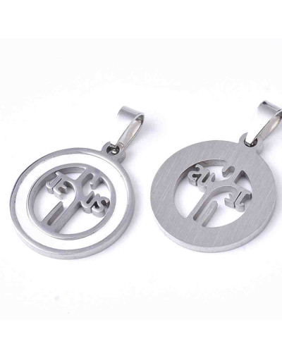 Religión: Jesús. Acero inoxidable+Shell. Color plateado. 23x20x2 milímetros. 8x4 mm cierre. 1 unidad