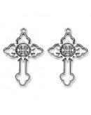 Cruz. Aleación de cobre. Color plata antigua. 39x25x2,5 milímetros. 2 mm perforación. 2 unidades. Cruz. Aleación de cobre. Color plata antigua. 39x25x2,5 milímetros. 2 mm perforación. 2 unidades.