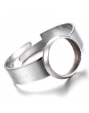 Base anillo de acero. Color plateado. Ajustable. 17 mm diámetro. Para trabajos de 8 mm. 1 unidad. Base anillo de acero. Color plateado. Ajustable. 17 mm diámetro. Para trabajos de 8 mm. 1 unidad.