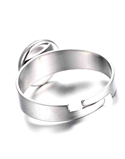 Base anillo de acero. Color plateado. Ajustable. 17 mm diámetro. Para trabajos de 8 mm. 1 unidad.